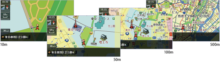 地図拡大/縮小 14段階