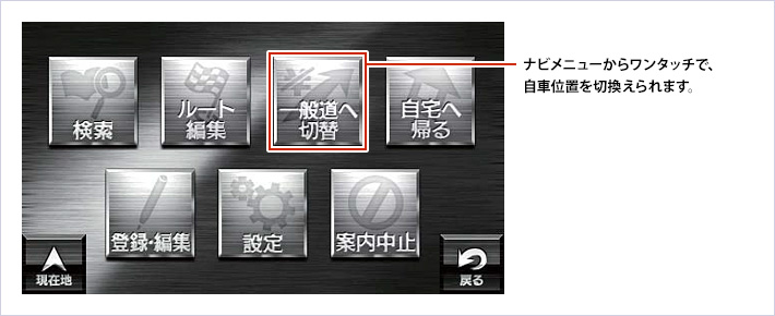一般道/有料道路ワンタッチ切替え
