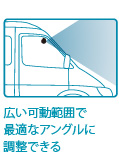 広い可動範囲で最適なアングルに調整できる