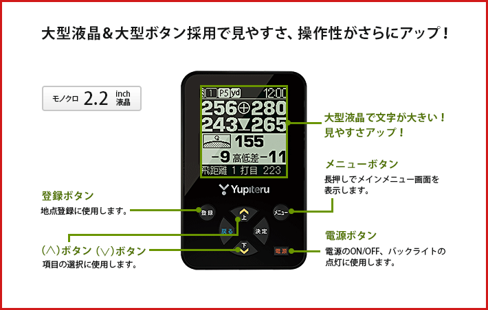 大型液晶&大型ボタン採用で見やすさ、操作性がさらにアップ!