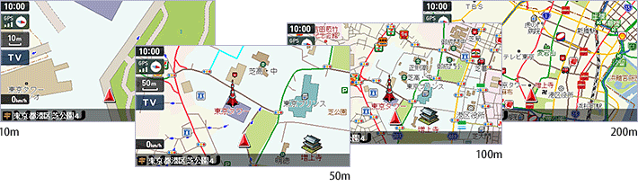 地図拡大/縮小 14段階
