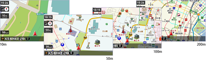 地図拡大/縮小 14段階