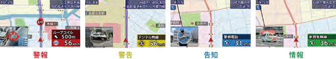 イメージ:警告ムービー 4色識別アラーム
