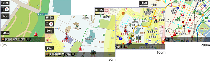 地図拡大/縮小 14段階